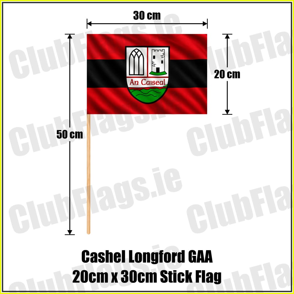 Cashel Longford GAA 20cm x 30cm Stick Flag - ClubFlags.ie