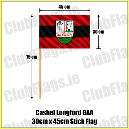 Cashel Longford GAA 30cm x 45cm Stick Flag - ClubFlags.ie