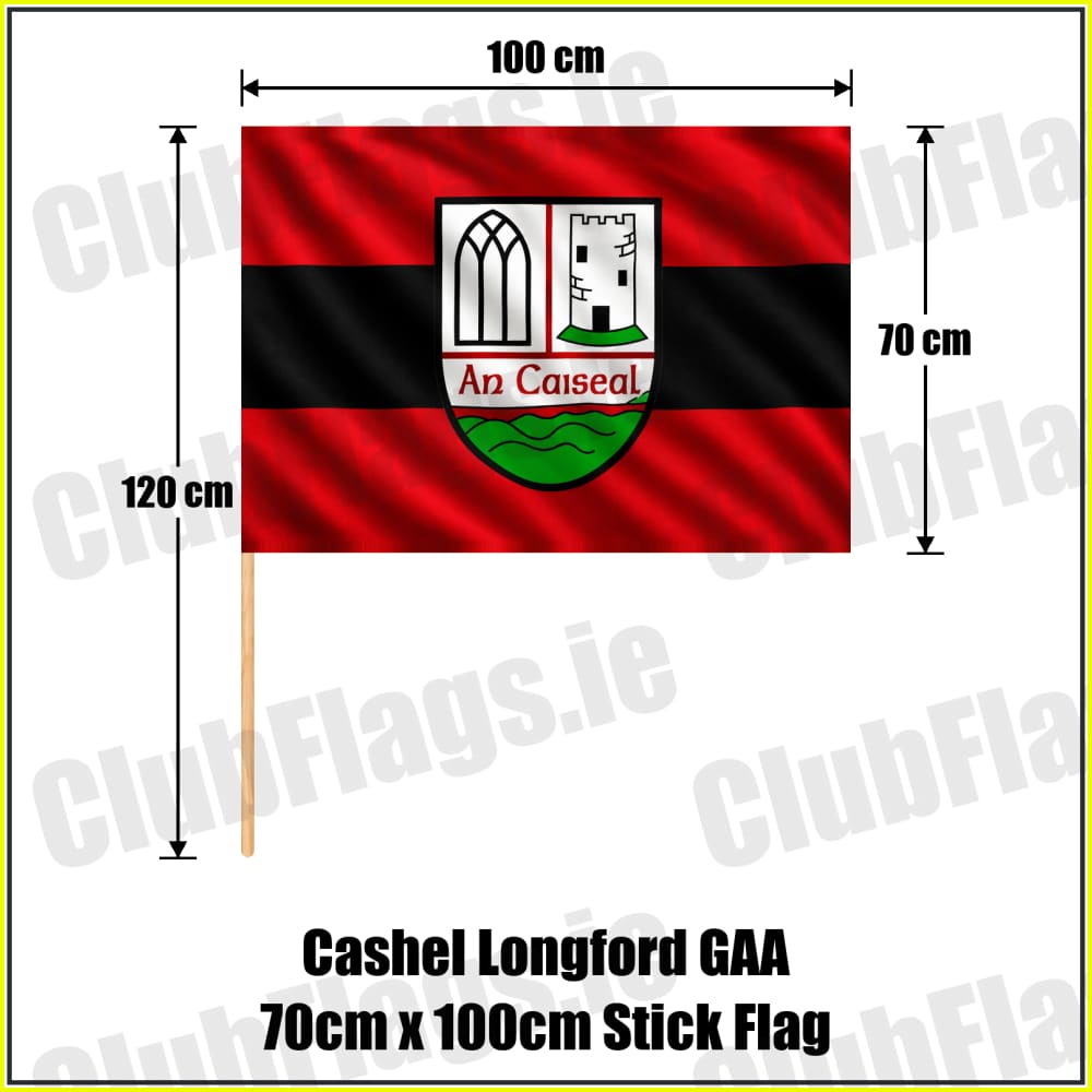 Cashel Longford GAA 70cm x 100cm Stick Flag - ClubFlags.ie