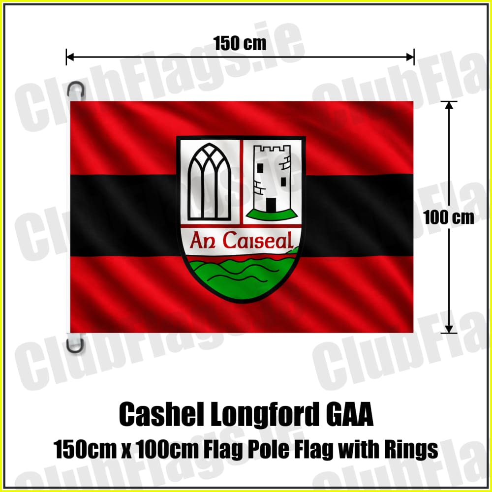Cashel Longford GAA 150cm x 100cm Flag Pole Flag with Rings - ClubFlags.ie