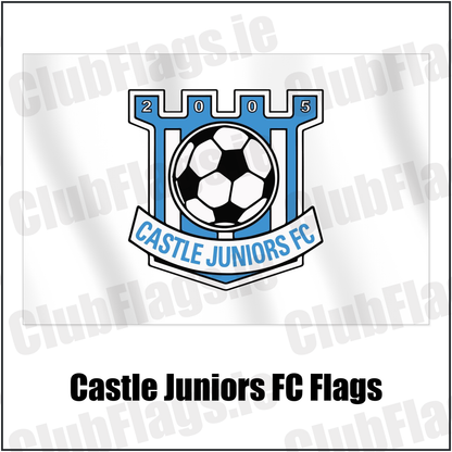 Castle Juniors FC Flags with the club crest and colours, Down Football - ClubFlags.ie