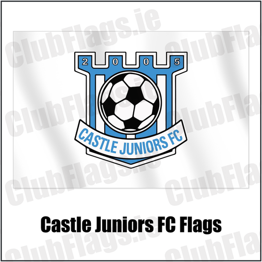 Castle Juniors FC Flags with the club crest and colours, Down Football - ClubFlags.ie