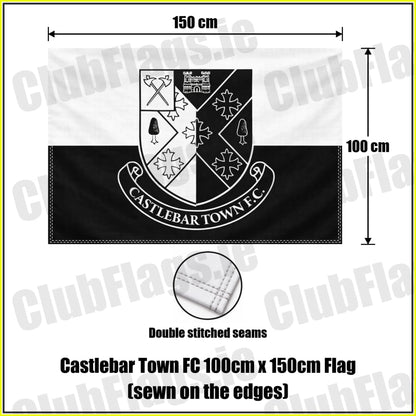 Castlebar Town FC 100cm x 150cm Flag (sewn on the edges) - ClubFlags.ie