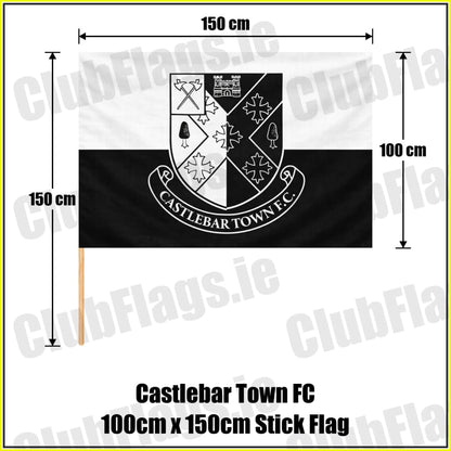 Castlebar Town FC 100cm x 150cm Stick Flag - ClubFlags.ie