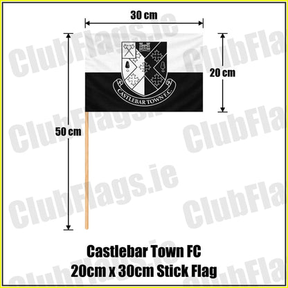 Castlebar Town FC 20cm x 30cm Stick Flag - ClubFlags.ie