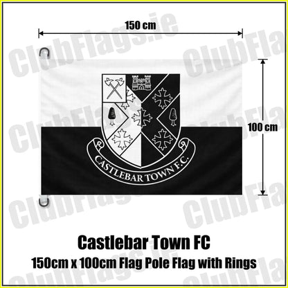 Castlebar Town FC 150cm x 100cm Flag Pole Flag with Rings - ClubFlags.ie