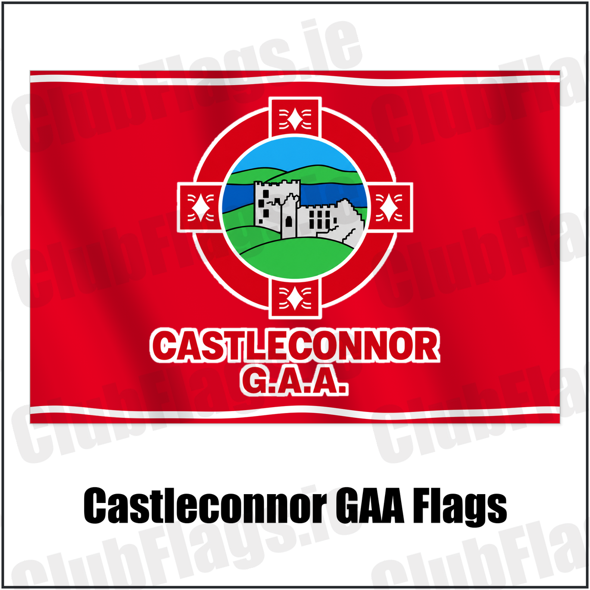 Castleconnor GAA Flags with the verified club crest and colours, Sligo GAA - ClubFlags.ie