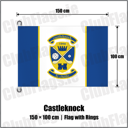 Castleknock 150cm x 100cm Flag Pole Flag with Rings with the club crest and colours, Dublin GAA - ClubFlags.ie