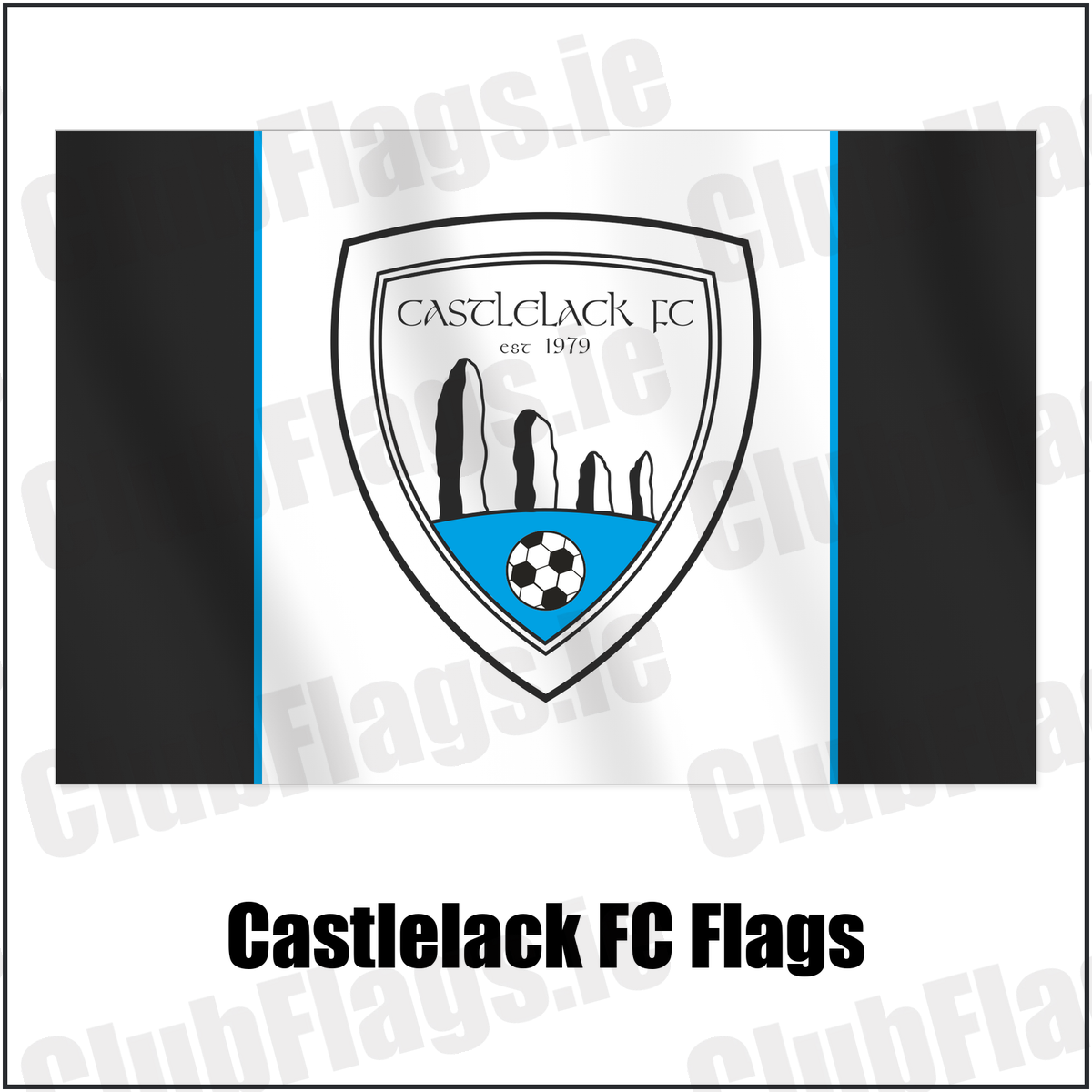 Castlelack FC Flags with the club crest and colours, Cork Football - ClubFlags.ie