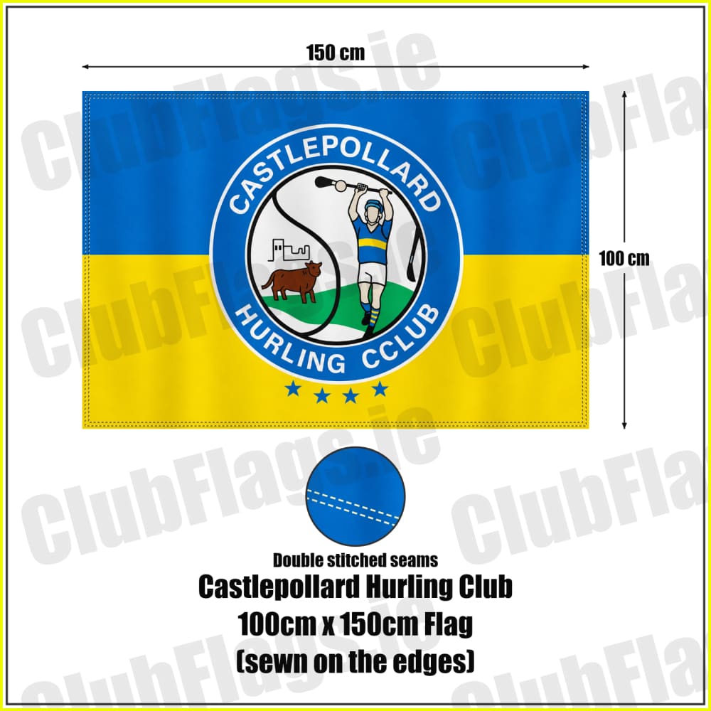 Castlepollard Hurling Club 100cm x 150cm Flag (sewn on the edges)