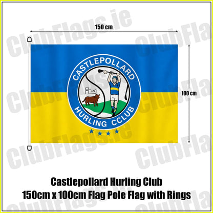 Castlepollard Hurling Club 150cm x 100cm Flag Pole Flag with Rings