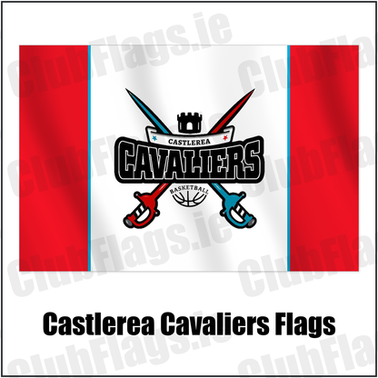 Castlerea Cavaliers Flags with the club crest and colours, Roscommon Basketball - ClubFlags.ie
