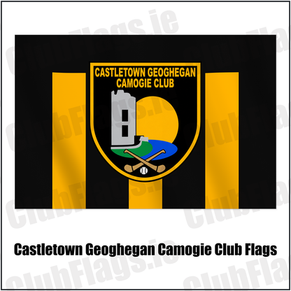 Castletown Geoghegan Camogie Club Flags with the club crest and colours, Westmeath GAA - ClubFlags.ie