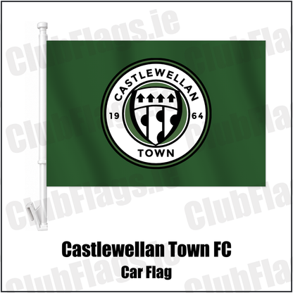 Castlewellan Town FC Car Flag with the club crest and colours, Down Football - ClubFlags.ie