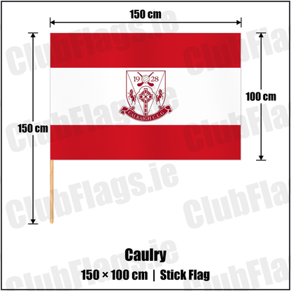 Caulry 100cm x 150cm Stick Flag with the club crest and colours, Westmeath GAA - ClubFlags.ie