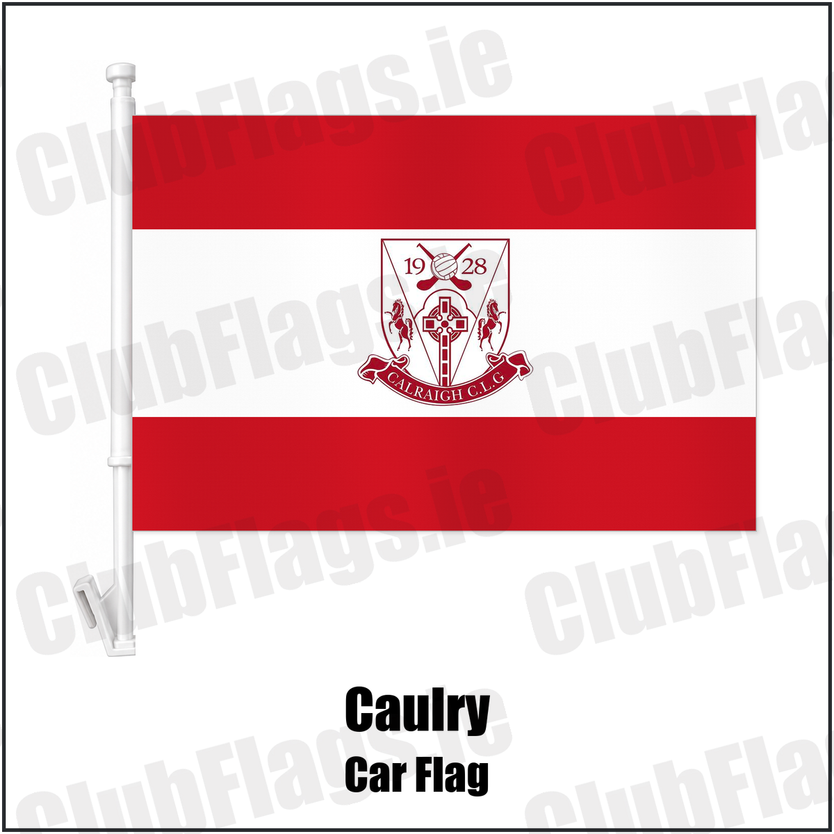Caulry Car Flag with the club crest and colours, Westmeath GAA - ClubFlags.ie