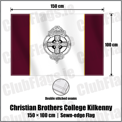Christian Brothers College Kilkenny 100cm x 150cm Flag (sewn on the edges) with the club crest and colours, Kilkenny GAA - ClubFlags.ie