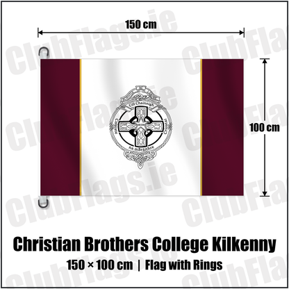 Christian Brothers College Kilkenny 150cm x 100cm Flag Pole Flag with Rings with the club crest and colours, Kilkenny GAA - ClubFlags.ie