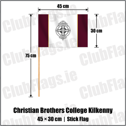 Christian Brothers College Kilkenny 30cm x 45cm Stick Flag with the club crest and colours, Kilkenny GAA - ClubFlags.ie