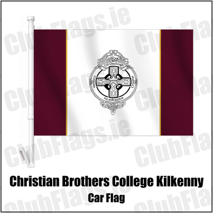 Christian Brothers College Kilkenny Car Flag with the club crest and colours, Kilkenny GAA - ClubFlags.ie