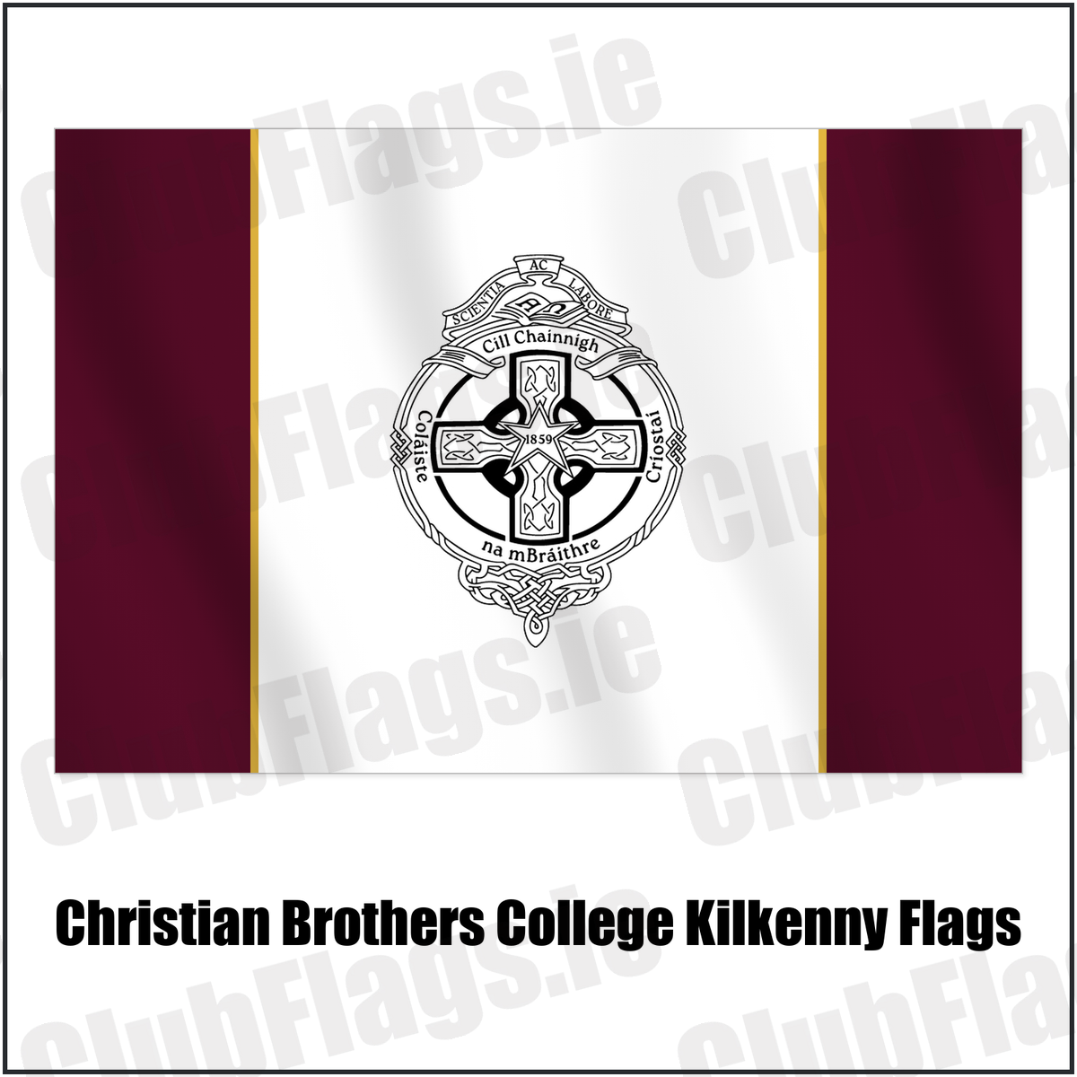 Christian Brothers College Kilkenny Flags with the club crest and colours, Kilkenny GAA - ClubFlags.ie