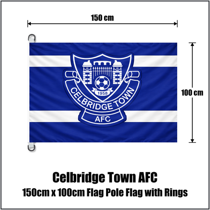 Celbridge Town AFC 150cm x 100cm Flag Pole Flag with Rings - ClubFlags.ie