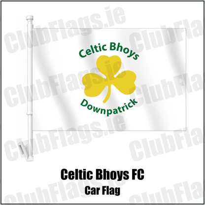 Celtic Bhoys FC Car Flag with the club crest and colours, Down Football - ClubFlags.ie