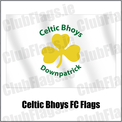 Celtic Bhoys FC Flags with the club crest and colours, Down Football - ClubFlags.ie