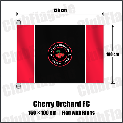 Cherry Orchard FC 150cm x 100cm Flag Pole Flag with Rings with the club crest and colours, Dublin Football - ClubFlags.ie
