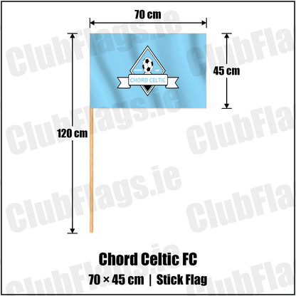 Chord Celtic FC 45cm x 70cm Stick Flag with the club crest and colours, Meath Football - ClubFlags.ie