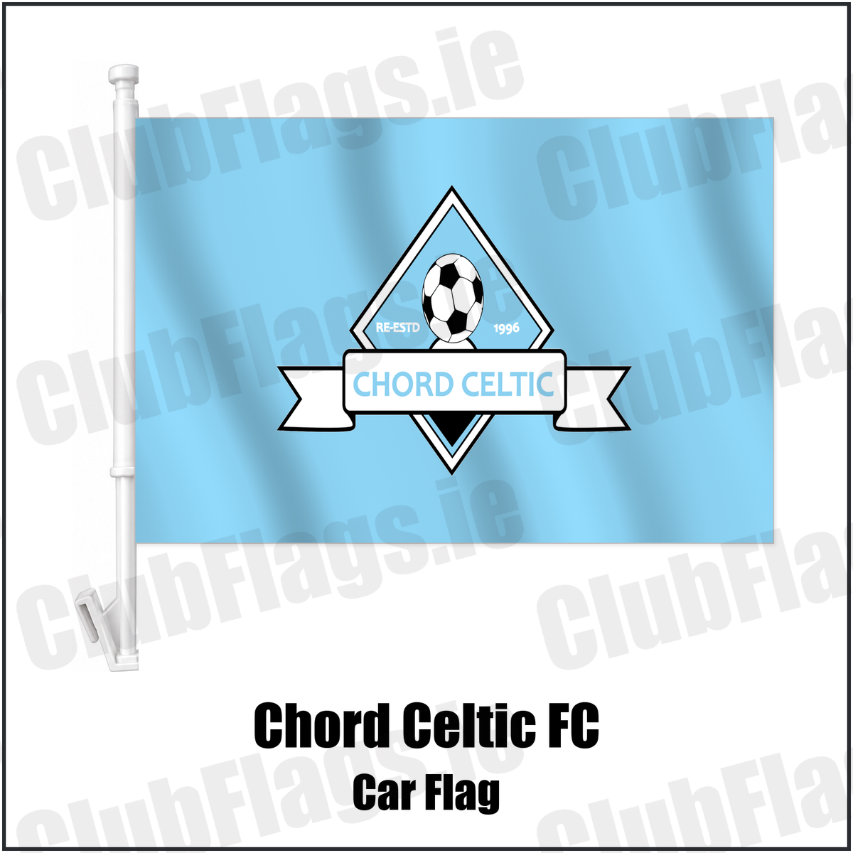 Chord Celtic FC Car Flag with the club crest and colours, Meath Football - ClubFlags.ie
