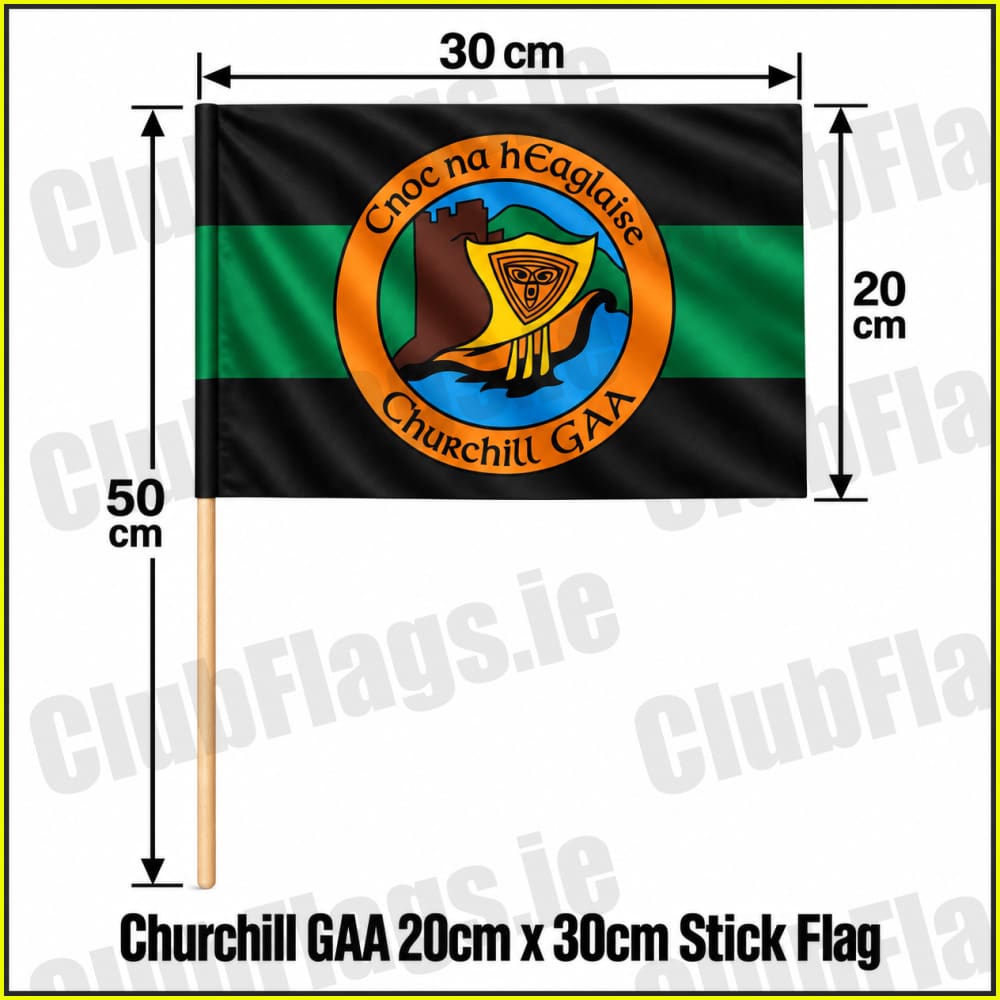 Churchill GAA 20cm x 30cm Stick Flag