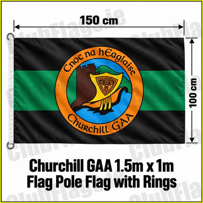 Churchill GAA 1.5m x 1m Flag Pole Flag with Rings
