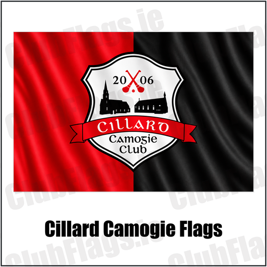 Cillard Camogie Flags with the club crest and colours, Kerry GAA - ClubFlags.ie