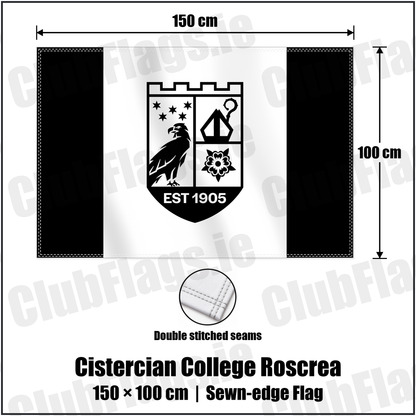 Cistercian College Roscrea 100cm x 150cm Flag (sewn on the edges) with the club crest and colours, Offaly Rugby - ClubFlags.ie
