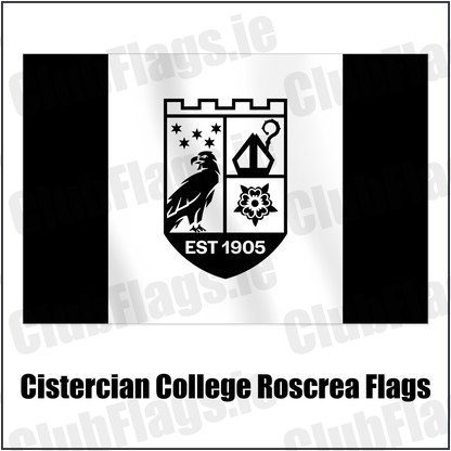 Cistercian College Roscrea Flags with the club crest and colours, Offaly Rugby - ClubFlags.ie