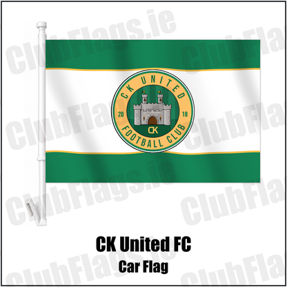 CK United FC Car Flag with the club crest and colours, Carlow Football - ClubFlags.ie