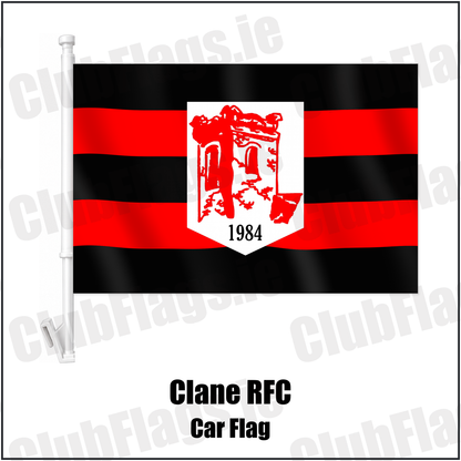 Clane RFC Car Flag with the club crest and colours, Kildare Rugby - ClubFlags.ie