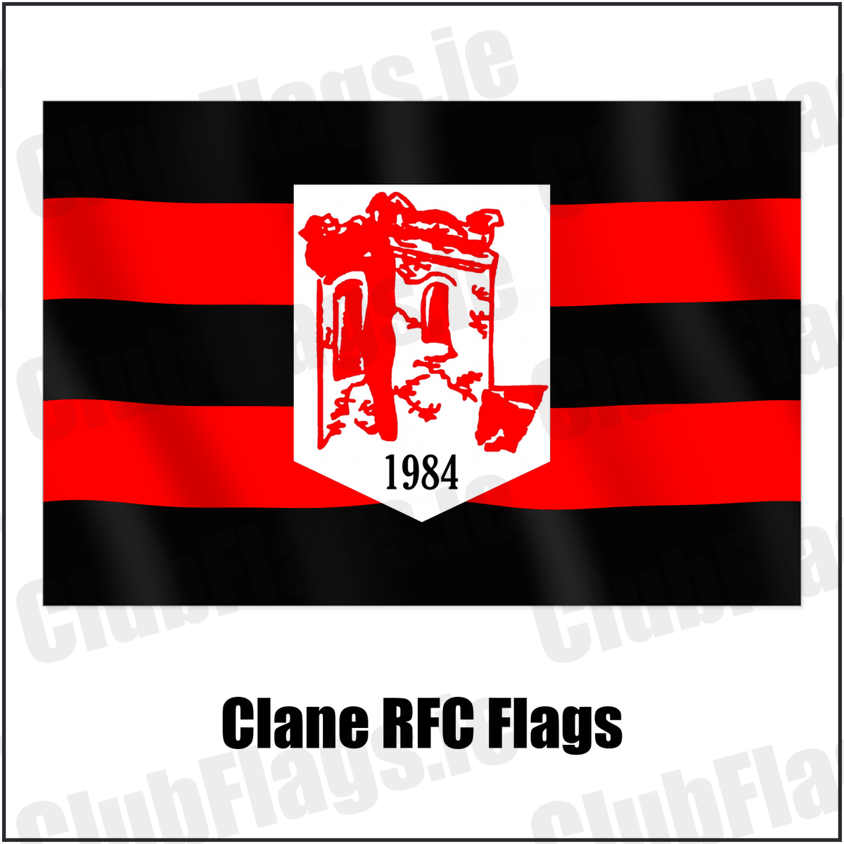Clane RFC Flags with the club crest and colours, Kildare Rugby - ClubFlags.ie