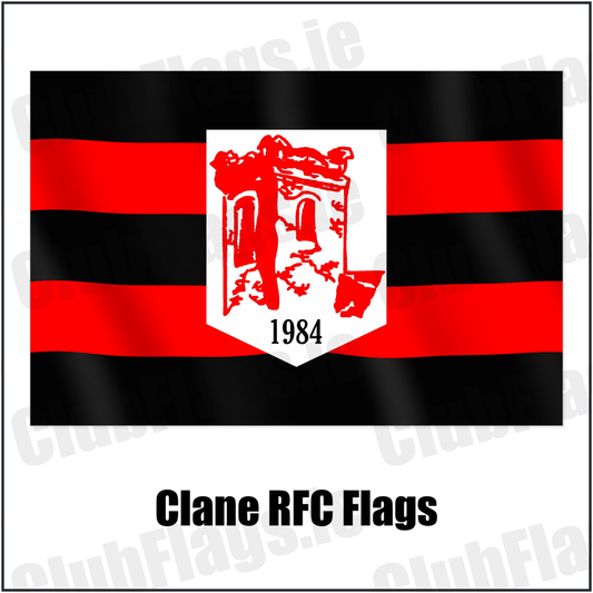 Clane RFC Flags with the club crest and colours, Kildare Rugby - ClubFlags.ie