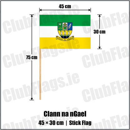 Clann na nGael 30cm x 45cm Stick Flag with the club crest and colours, Meath GAA - ClubFlags.ie