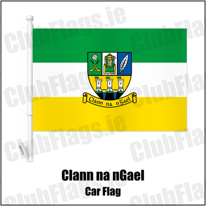Clann na nGael Car Flag with the club crest and colours, Meath GAA - ClubFlags.ie