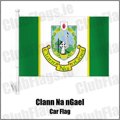 Clann Na nGael Car Flag with the club crest and colours, Tyrone GAA - ClubFlags.ie