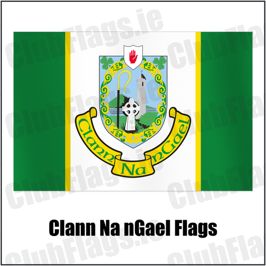 Clann Na nGael Flags with the club crest and colours, Tyrone GAA - ClubFlags.ie