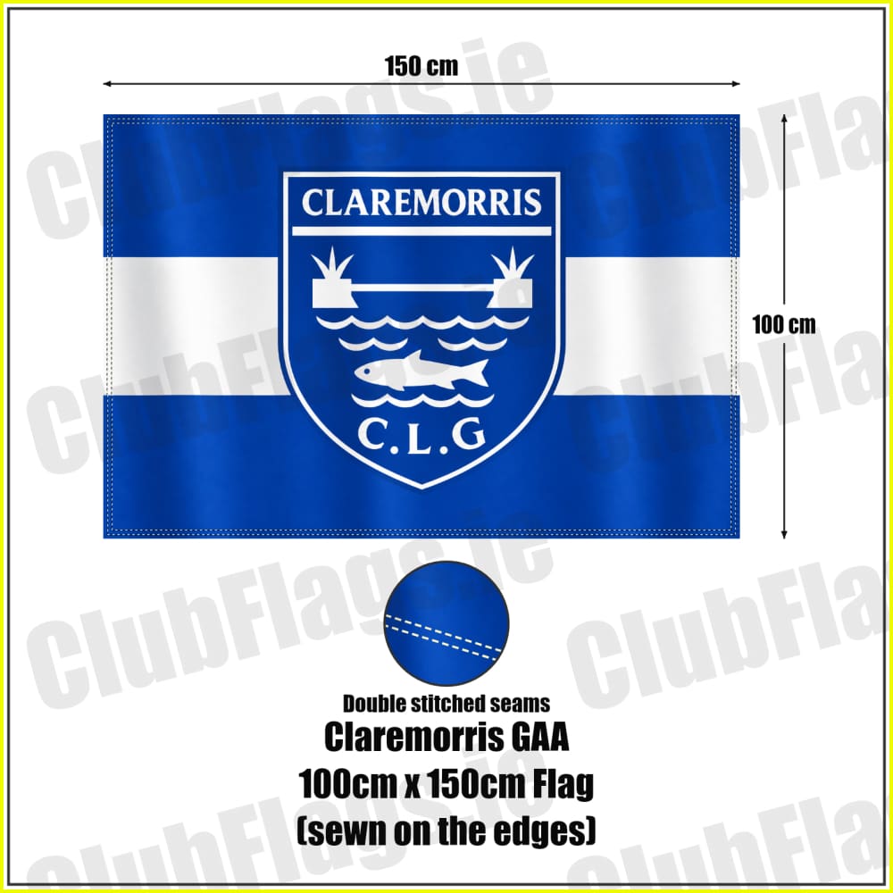 Claremorris GAA 100cm x 150cm Flag (sewn on the edges)