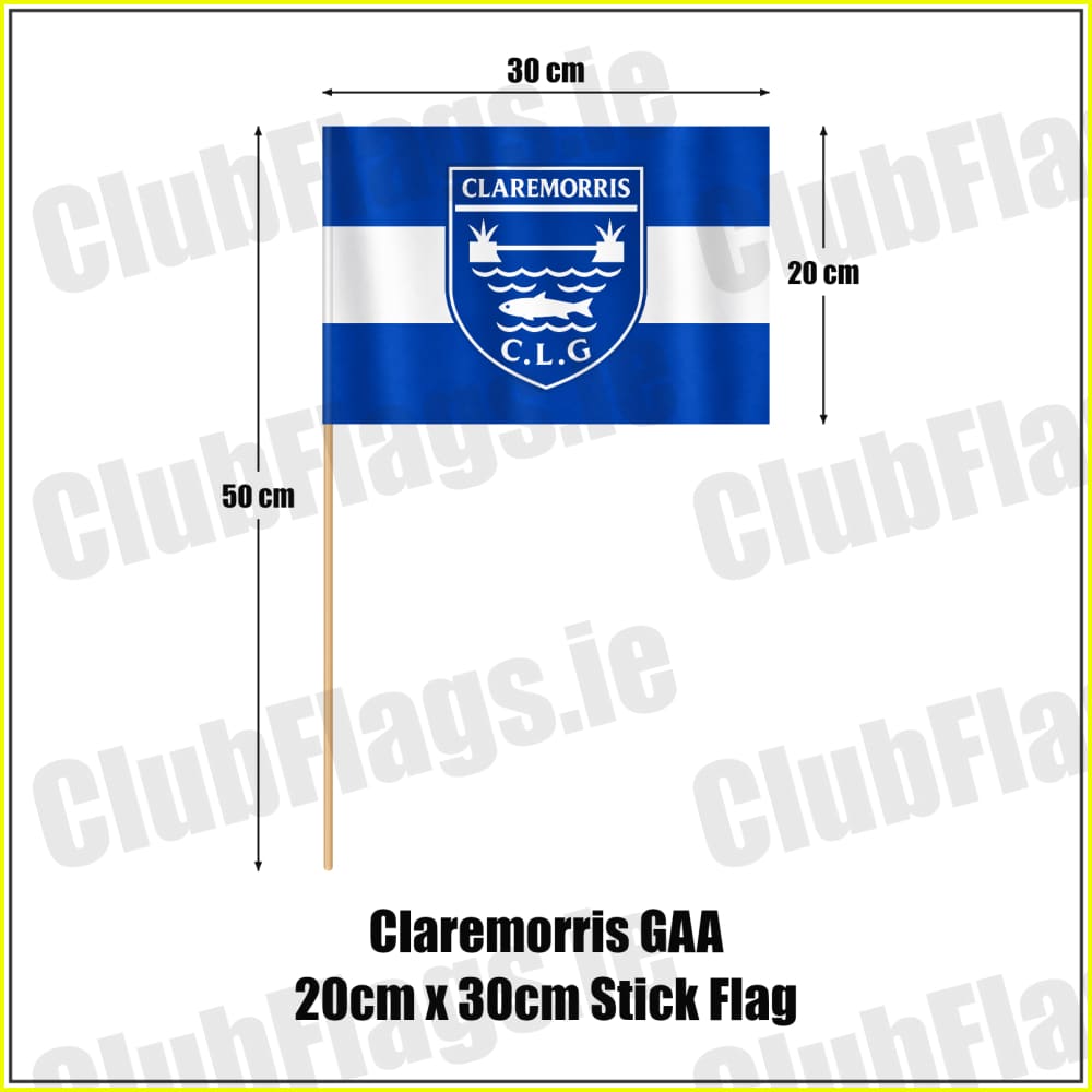 Claremorris GAA 20cm x 30cm Stick Flag