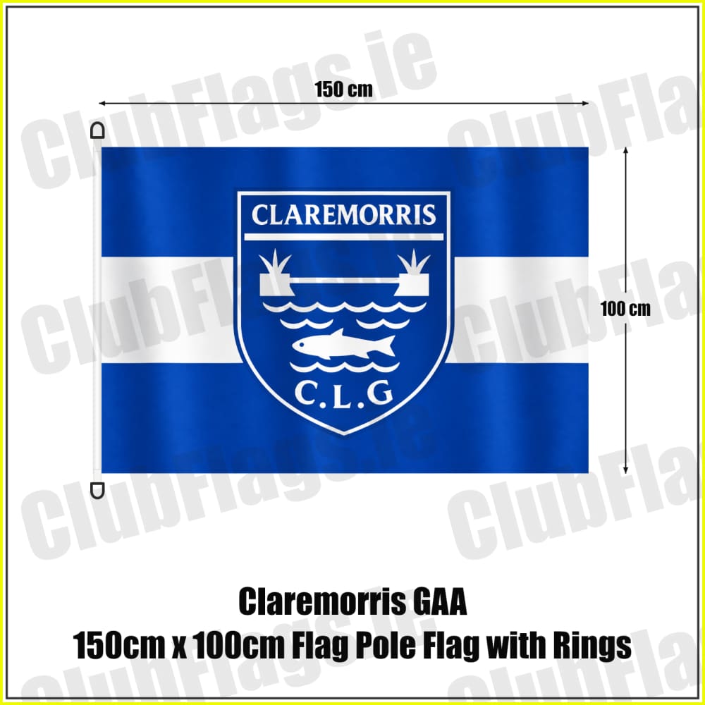 Claremorris GAA 150cm x 100cm Flag Pole Flag with Rings
