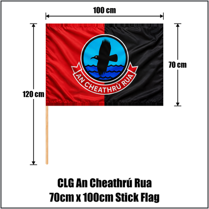 CLG An Cheathrú Rua 70cm x 100cm Stick Flag - ClubFlags.ie