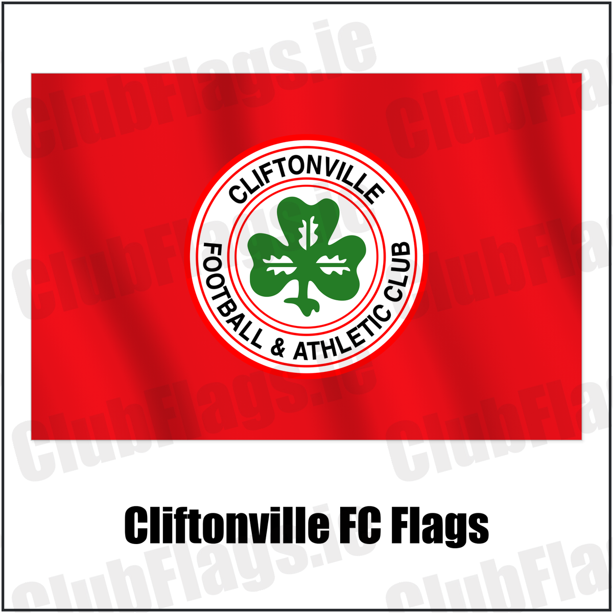 Cliftonville FC Flags with the club crest and colours, Antrim Football - ClubFlags.ie