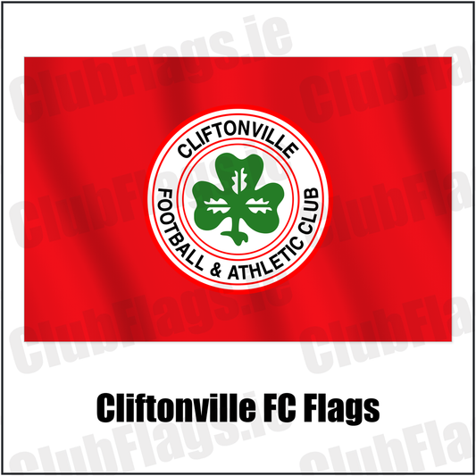 Cliftonville FC Flags with the club crest and colours, Antrim Football - ClubFlags.ie